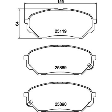 Hella Bremsbelagsatz, Scheibenbremse 8DB 355 021-231