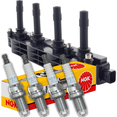 4x NGK 7956 Zündkerze + Zündspule U6002 für Opel Astra G 4x NGK 7956 Zündkerze + Zündspule U6002 für Opel Astra G