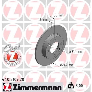 Zimmermann Bremsscheibe Coat Z 440.3107.20