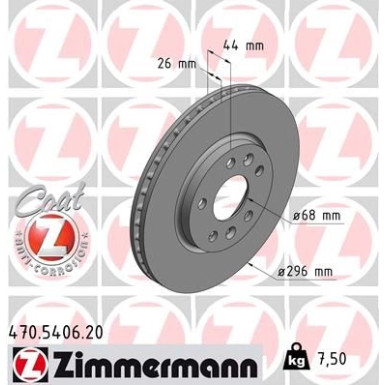 Zimmermann Bremsscheibe Coat Z 470.5406.20