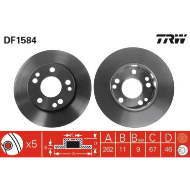 TRW Bremsscheibe DF1584