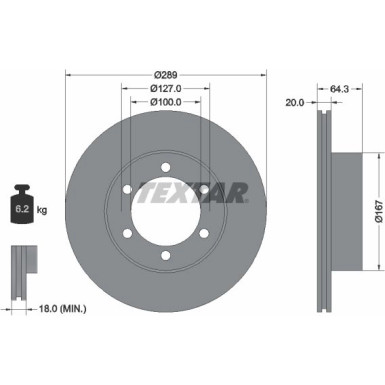 Textar Bremsscheibe 92076300 Textar Bremsscheibe 92076300