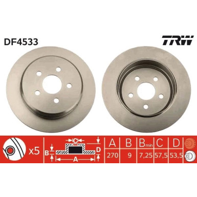 TRW Bremsscheibe DF4533 TRW Bremsscheibe DF4533