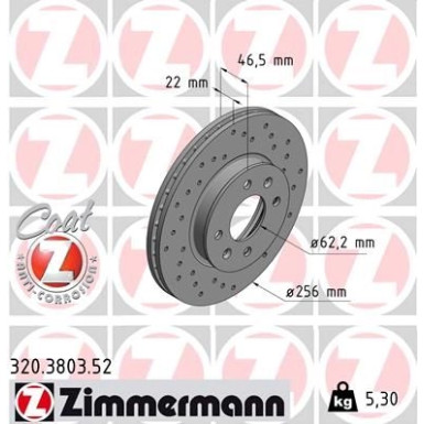 Zimmermann Bremsscheibe SPORT Z 320.3803.52