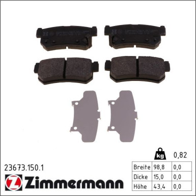 Zimmermann Bremsbelagsatz, Scheibenbremse 23673.150.1