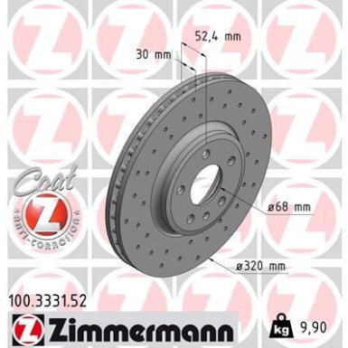 Zimmermann Bremsscheibe SPORT Z 100.3331.52 Zimmermann Bremsscheibe SPORT Z 100.3331.52