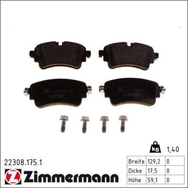 Zimmermann Bremsensatz, Scheibenbremse 100.3385.70 + 22308.175.1