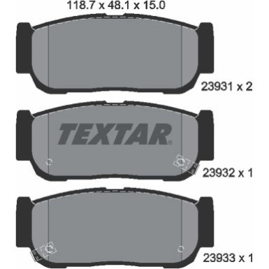 Textar Bremsbelagsatz, Scheibenbremse 2393101 Textar Bremsbelagsatz, Scheibenbremse 2393101