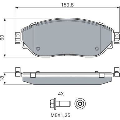 BOSCH Bremsbelagsatz, Scheibenbremse 0 986 494 817