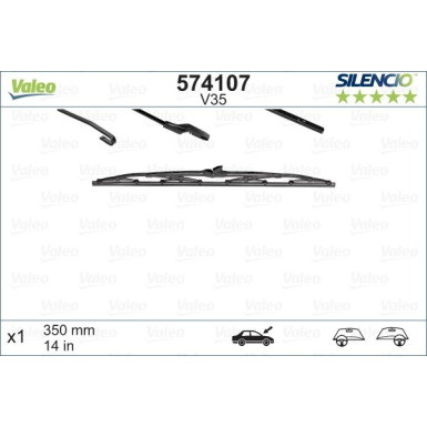Valeo Wischblatt Scheibenwischer Silencio Conventional Single 574107