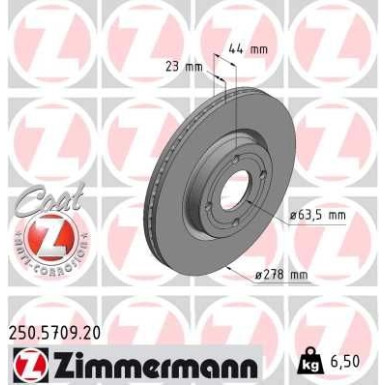 Zimmermann Bremsscheibe Coat Z 250.5709.20