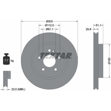 Textar Bremsscheibe PRO+ 92089905
