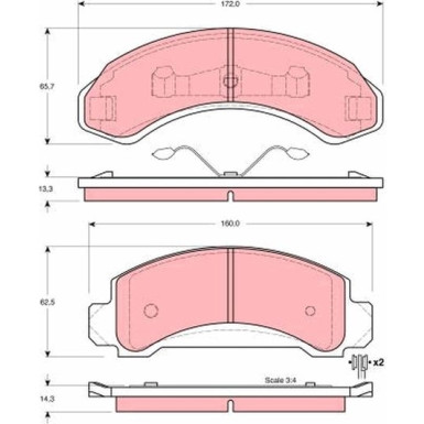 TRW Bremsbelagsatz, Scheibenbremse GDB4004