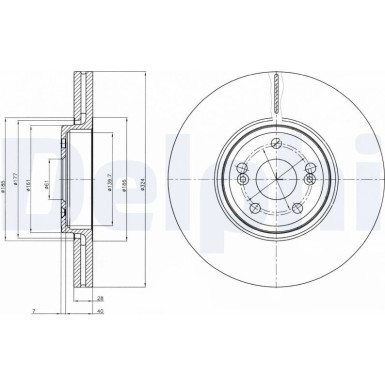 Delphi Bremsscheibe BG9687 Delphi Bremsscheibe BG9687
