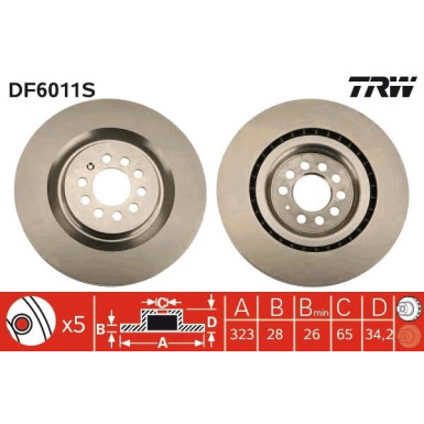 Bremsscheibe TRW SINGLE DF6011S