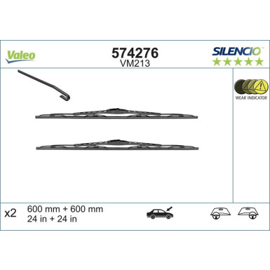 Valeo Wischblatt Scheibenwischer SILENCIO CONVENTIONAL SET 574276