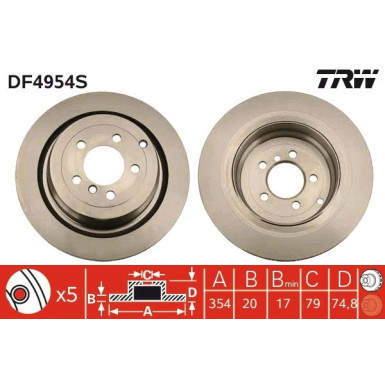 Bremsscheibe TRW SINGLE DF4954S Bremsscheibe TRW SINGLE DF4954S