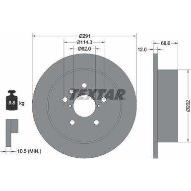 Textar Bremsscheibe PRO 92144203 Textar Bremsscheibe PRO 92144203