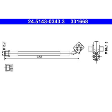 ATE Bremsschlauch 24.5143-0343.3 ATE Bremsschlauch 24.5143-0343.3