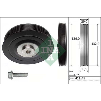 INA Riemenscheibensatz, Kurbelwelle 544 0007 20