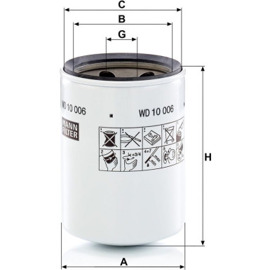 Filter, Arbeitshydraulik WD 10 006