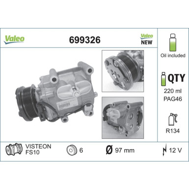 Valeo Kompressor, Klimaanlage VALEO CORE-FLEX 699326