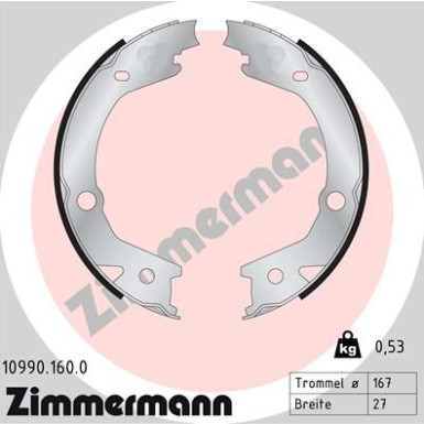 Zimmermann Bremsbackensatz, Feststellbremse 10990.160.0 Zimmermann Bremsbackensatz, Feststellbremse 10990.160.0