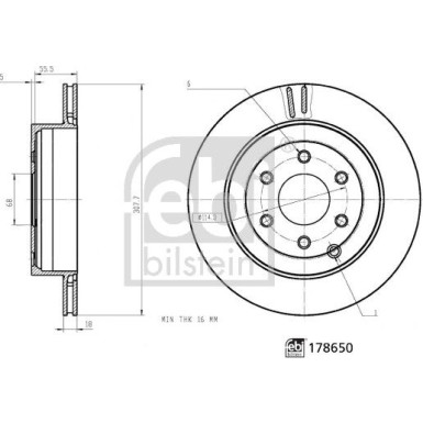 FEBI BILSTEIN 178650 Bremsscheibe FEBI BILSTEIN 178650 Bremsscheibe