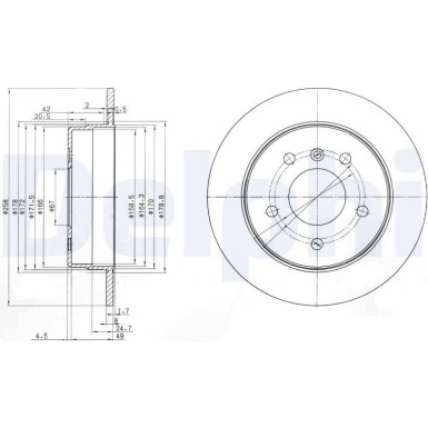 Delphi Bremsscheibe BG3710 Delphi Bremsscheibe BG3710