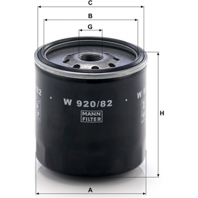 Mann-Filter Ölfilter W 920/82 Mann-Filter Ölfilter W 920/82