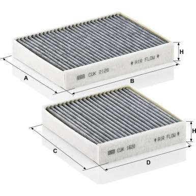 MANN-FILTER CUK 21 000-2 Innenraumfilter, Aktivkohlefilter MANN-FILTER CUK 21 000-2 Innenraumfilter, Aktivkohlefilter
