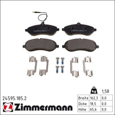 Zimmermann Bremsbelagsatz, Scheibenbremse 24595.185.2 Zimmermann Bremsbelagsatz, Scheibenbremse 24595.185.2