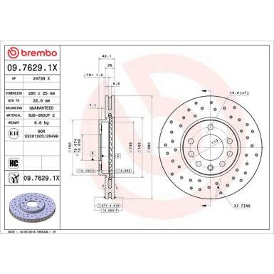 Bremsscheibe 09.7629.1X