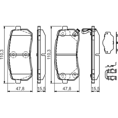 BOSCH Bremsbelagsatz, Scheibenbremse 0 986 494 608 BOSCH Bremsbelagsatz, Scheibenbremse 0 986 494 608