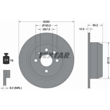 Bremsscheibe 92057000 Bremsscheibe 92057000