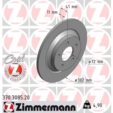 Zimmermann Bremsscheibe Coat Z 370.3085.20