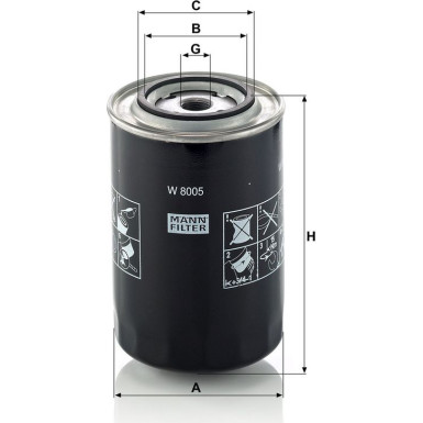 Mann-Filter Ölfilter W 8005 Mann-Filter Ölfilter W 8005