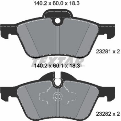 Textar Bremsbelagsatz, Scheibenbremse Q+ 2328101 Textar Bremsbelagsatz, Scheibenbremse Q+ 2328101