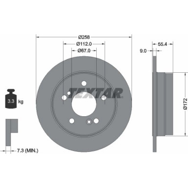 Textar Bremsscheibe PRO 92059503 Textar Bremsscheibe PRO 92059503