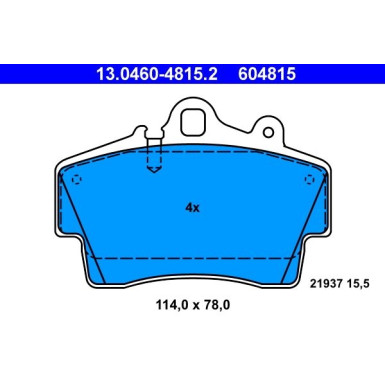 ATE Bremsbelagsatz, Scheibenbremse 13.0460-4815.2 ATE Bremsbelagsatz, Scheibenbremse 13.0460-4815.2