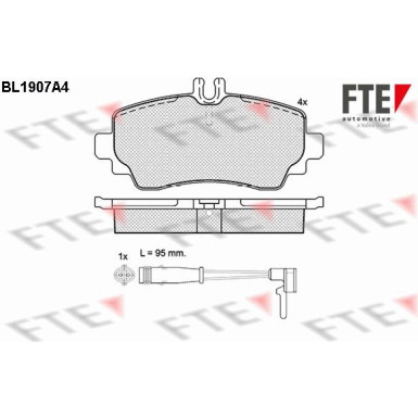 FTE Bremsbelagsatz, Scheibenbremse 9010496 FTE Bremsbelagsatz, Scheibenbremse 9010496