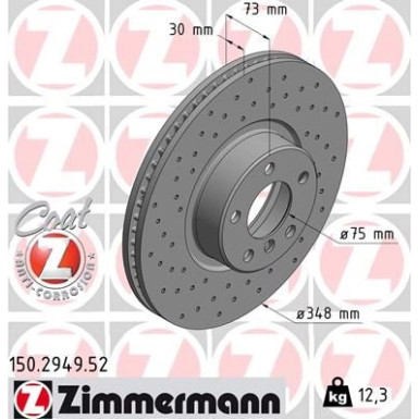 Zimmermann Bremsscheibe SPORT Z 150.2949.52 Zimmermann Bremsscheibe SPORT Z 150.2949.52