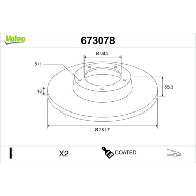 Valeo Bremsscheibe COATED 673078
