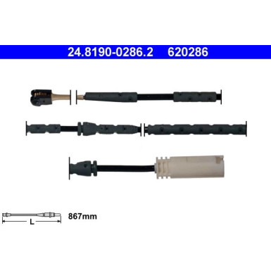 Warnkontakt, Bremsbelagverschleiß 24.8190-0286.2 Warnkontakt, Bremsbelagverschleiß 24.8190-0286.2