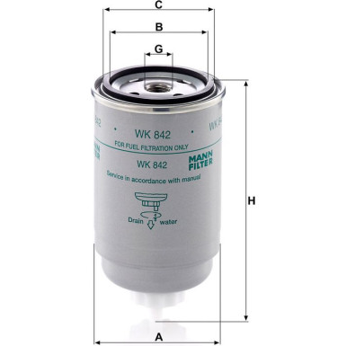 Mann-Filter Kraftstofffilter WK 842