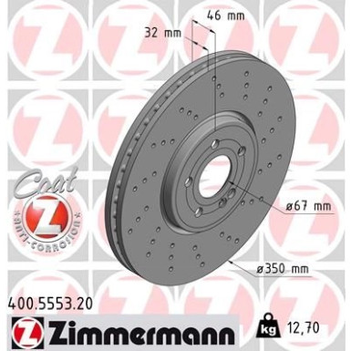 Zimmermann Bremsscheibe Coat Z 400.5553.20 Zimmermann Bremsscheibe Coat Z 400.5553.20