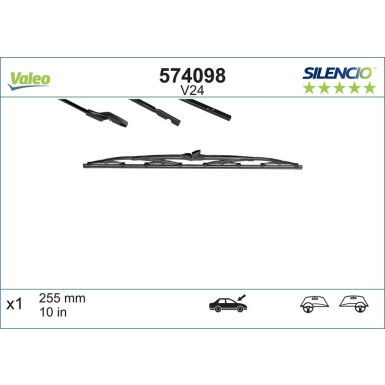 Valeo Wischblatt Scheibenwischer Silencio Conventional Single 574098
