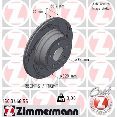 Zimmermann Bremsscheibe BLACK Z 150.3466.55 Zimmermann Bremsscheibe BLACK Z 150.3466.55
