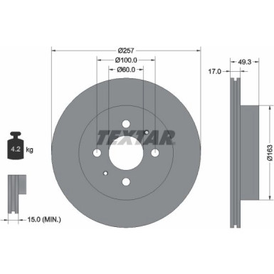 Textar Bremsscheibe 92131200