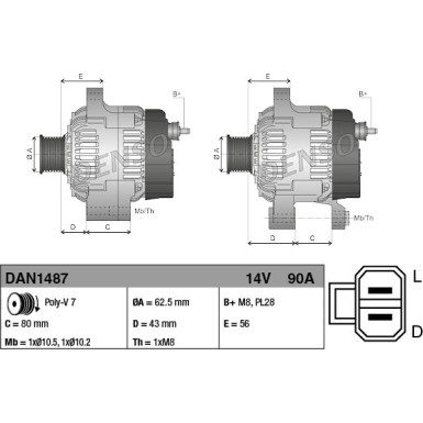 Denso Generator DAN1487
